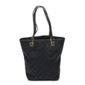 Shoulder Bag Small Bucket Tote Black Monogrammed Canvas