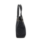 Shoulder Bag Small Bucket Tote Black Monogrammed Canvas