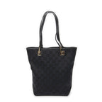 Shoulder Bag Small Bucket Tote Black Monogrammed Canvas