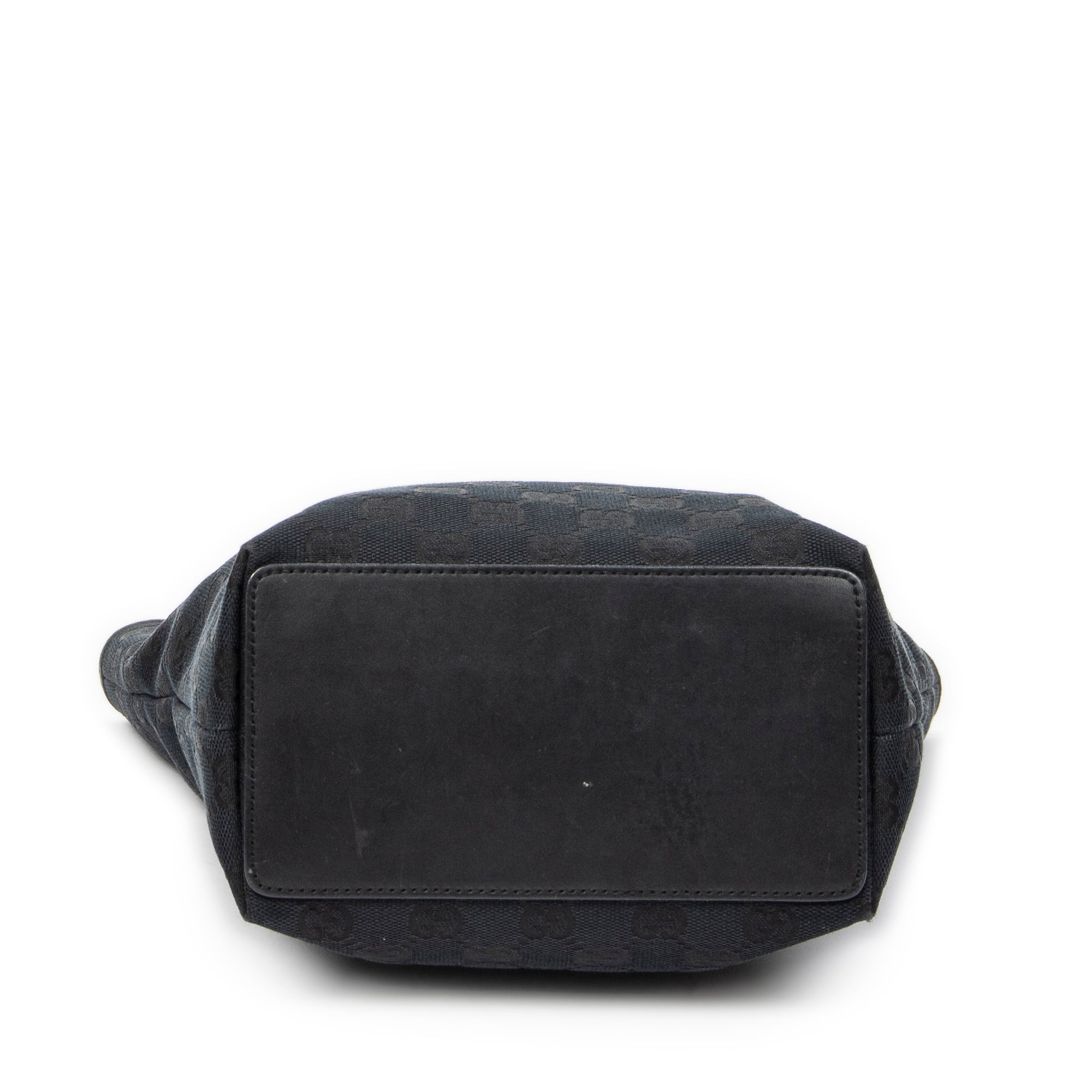 Shoulder Bag Small Bucket Tote Black Monogrammed Canvas
