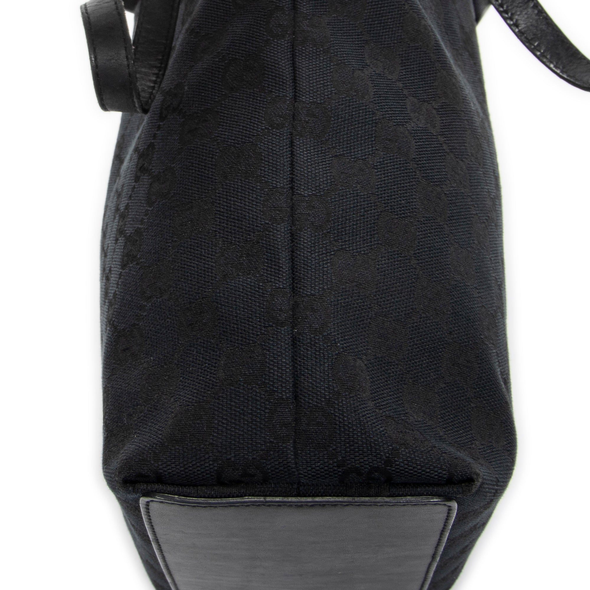 Shoulder Bag Small Bucket Tote Black Monogrammed Canvas