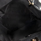 Shoulder Bag Small Bucket Tote Black Monogrammed Canvas