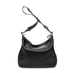 Shoulder Bag Zip Hobo Black Calfskin Leather