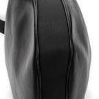 Shoulder Bag Zip Hobo Black Calfskin Leather