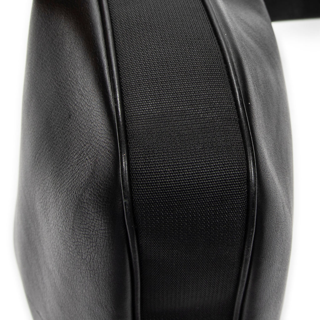 Shoulder Bag Zip Hobo Black Calfskin Leather