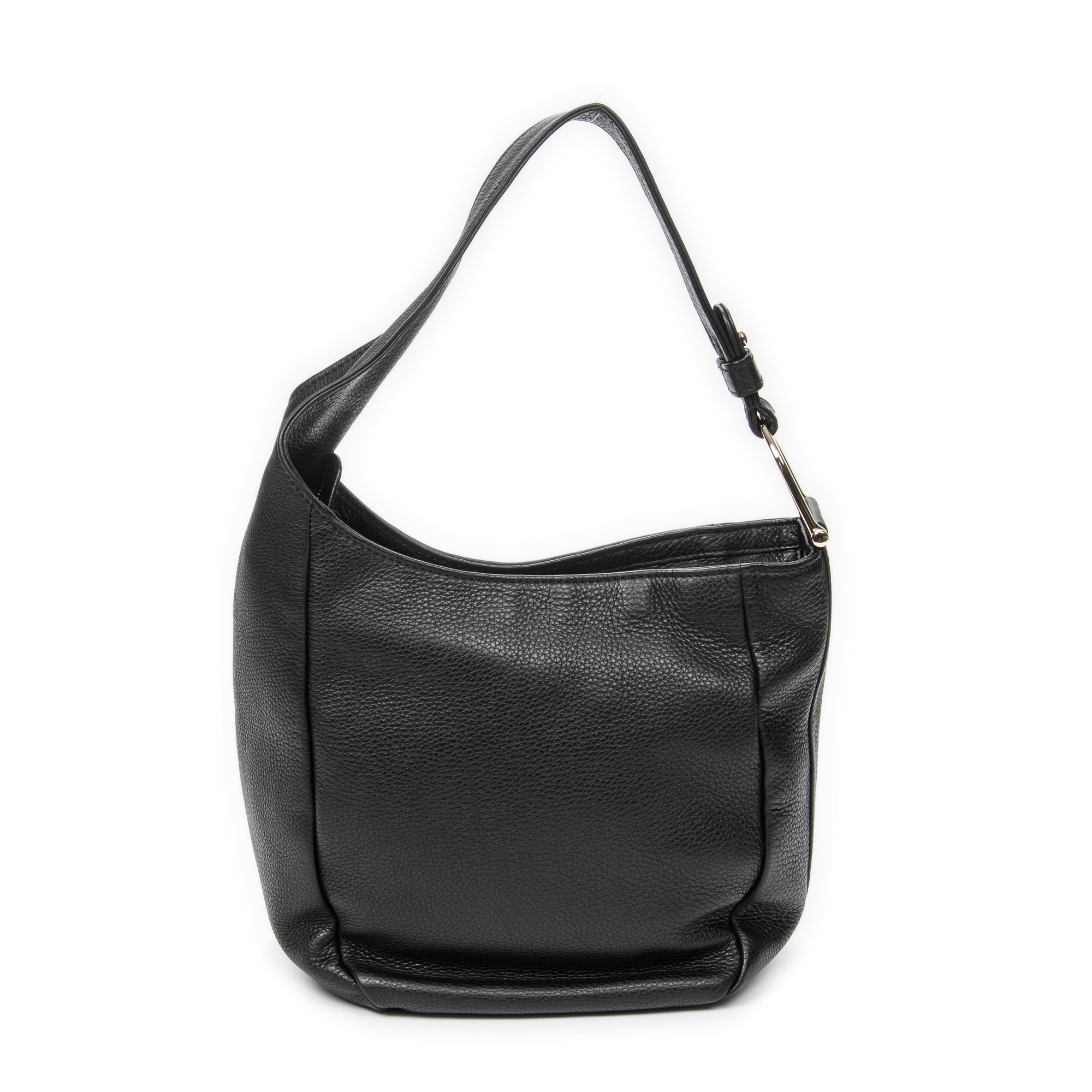 Shoulder Bag Small Greenwich Hobo Black Grained Calfskin Leather