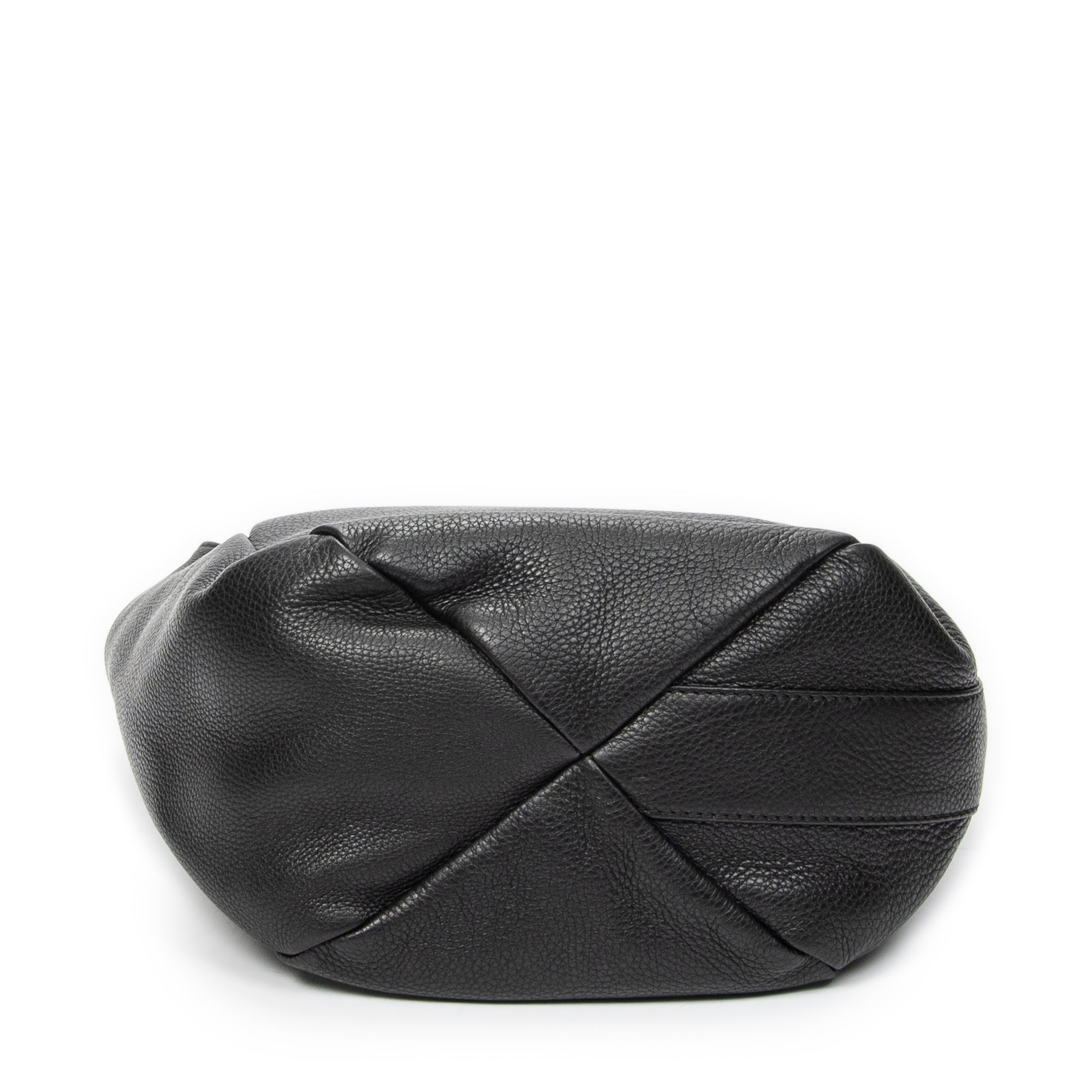 Shoulder Bag Small Greenwich Hobo Black Grained Calfskin Leather