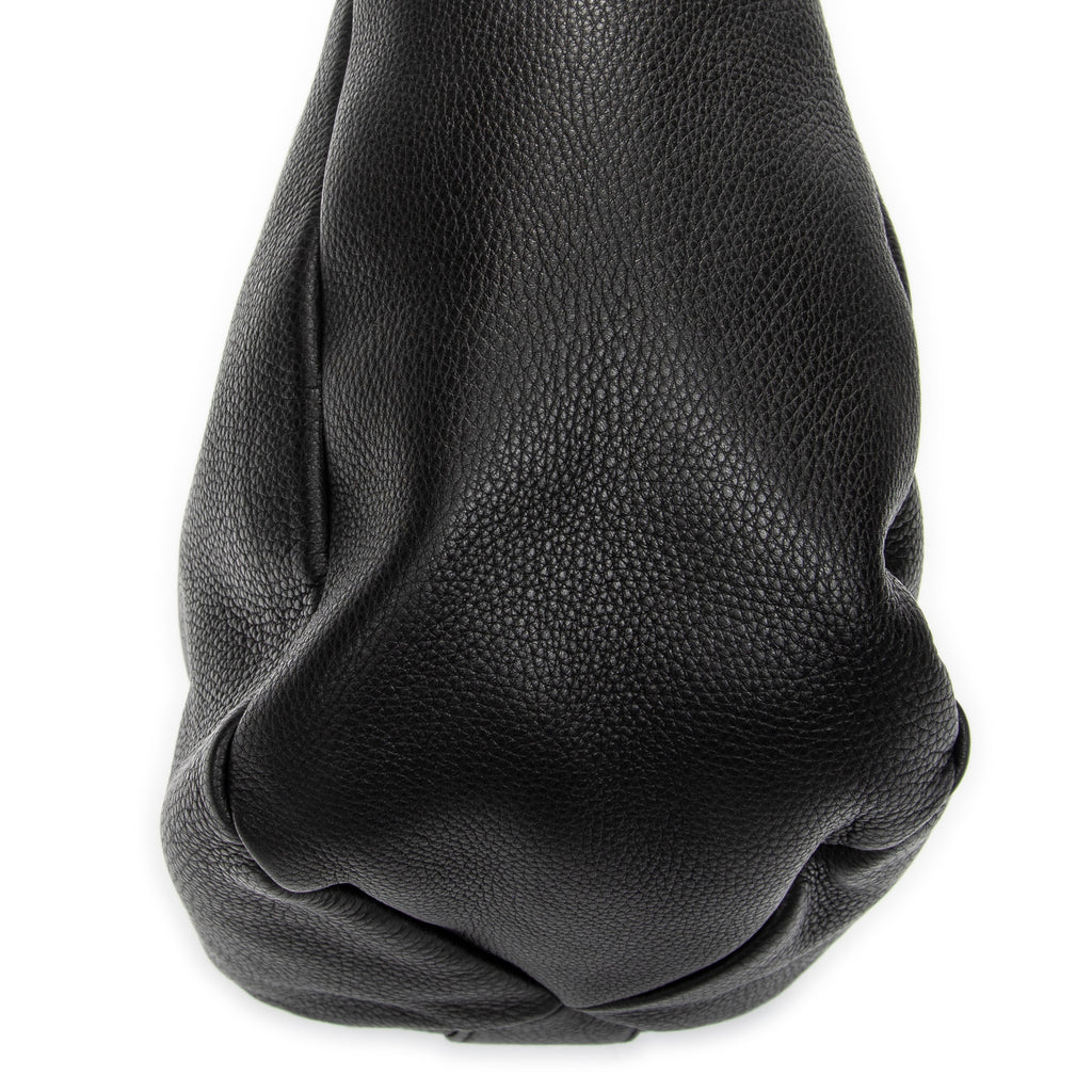 Shoulder Bag Small Greenwich Hobo Black Grained Calfskin Leather
