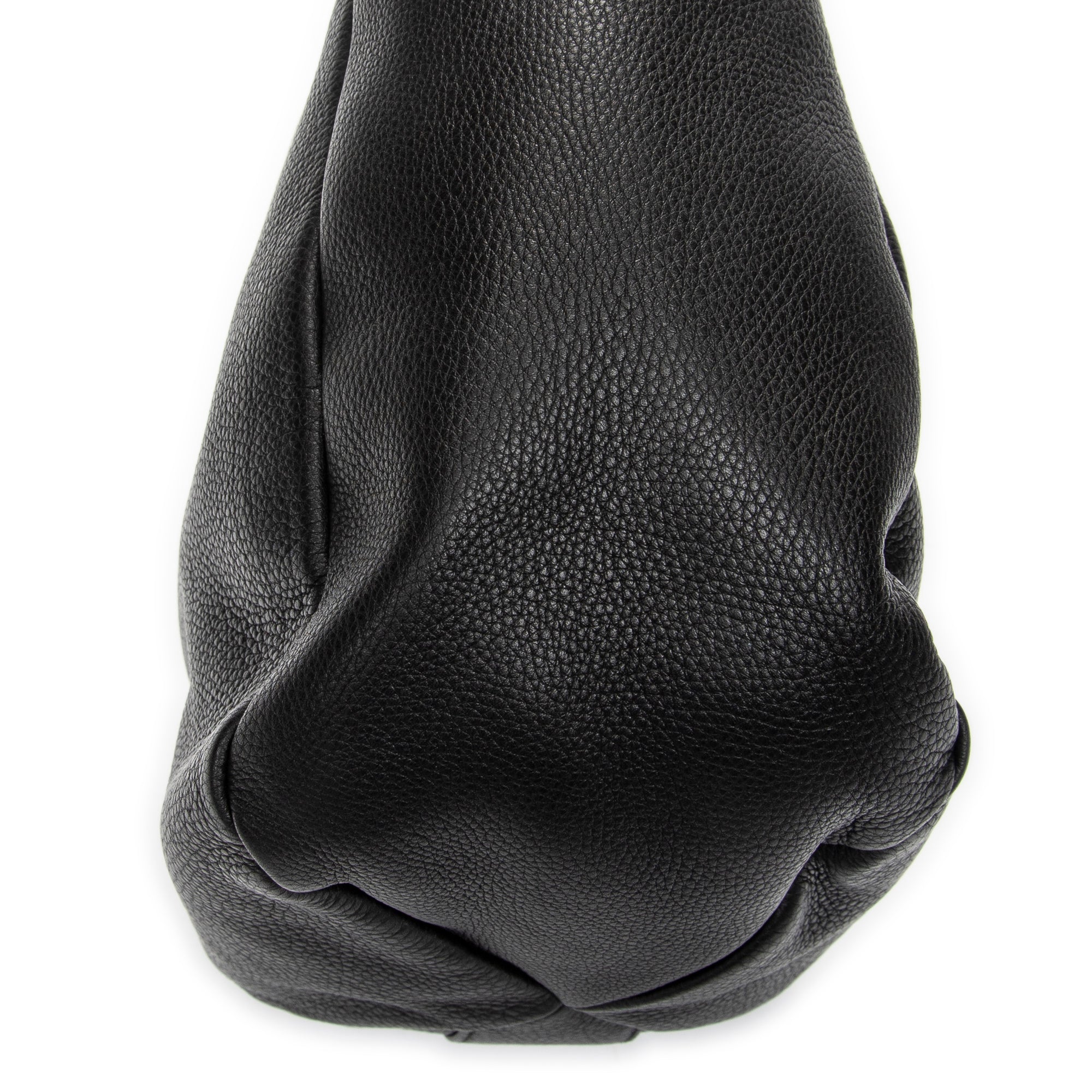 Shoulder Bag Small Greenwich Hobo Black Grained Calfskin Leather