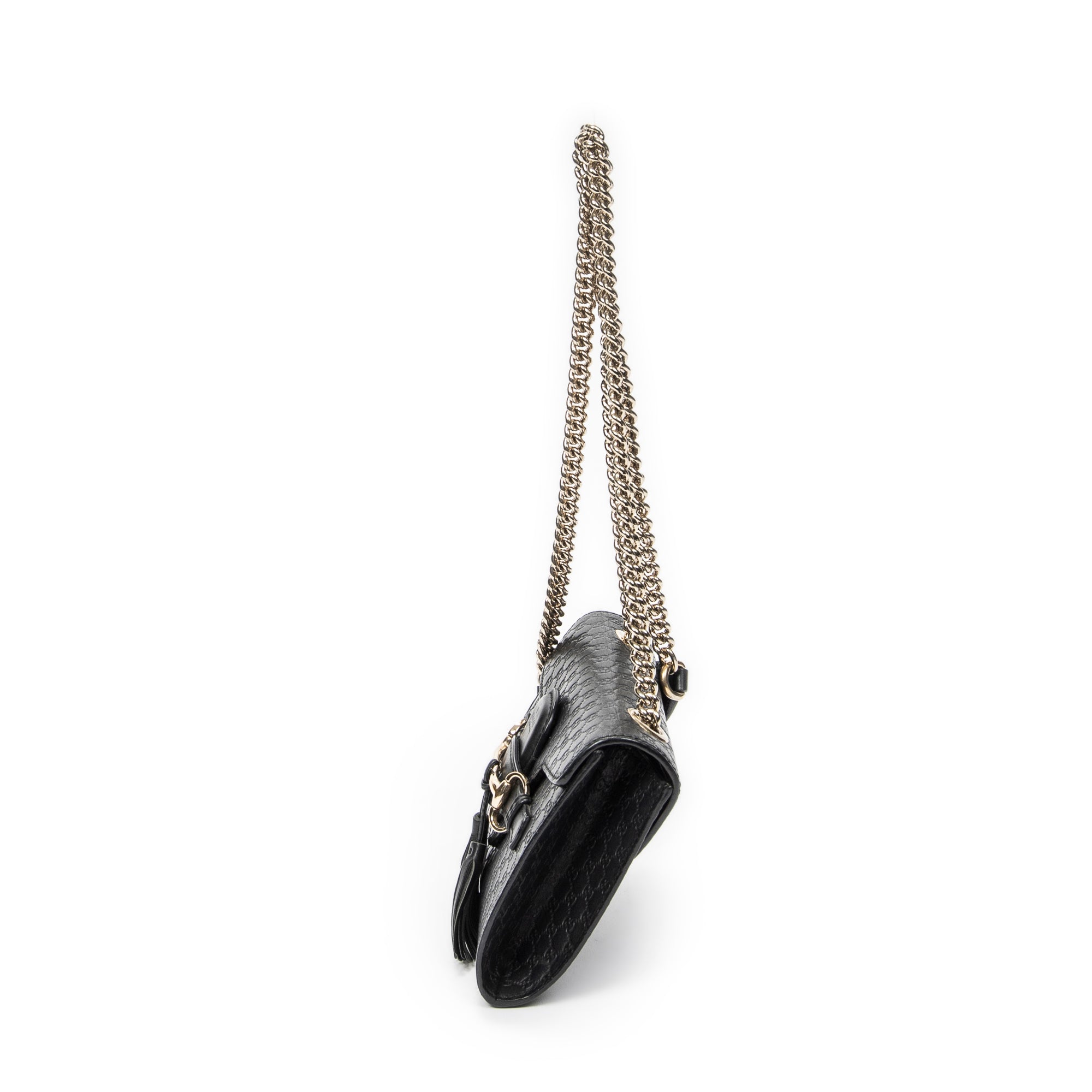 Shoulder Bag Small Emily Chain Bag Black Microguccissima Leather