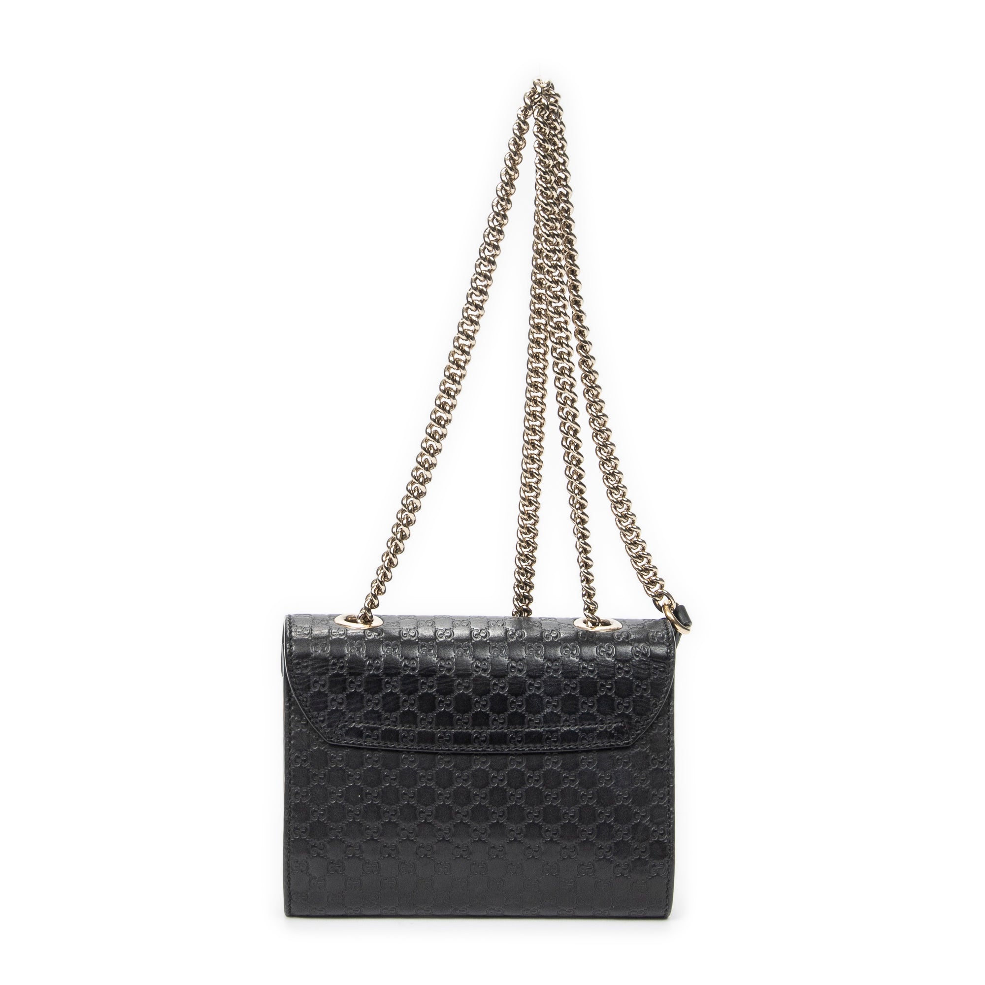 Shoulder Bag Small Emily Chain Bag Black Microguccissima Leather