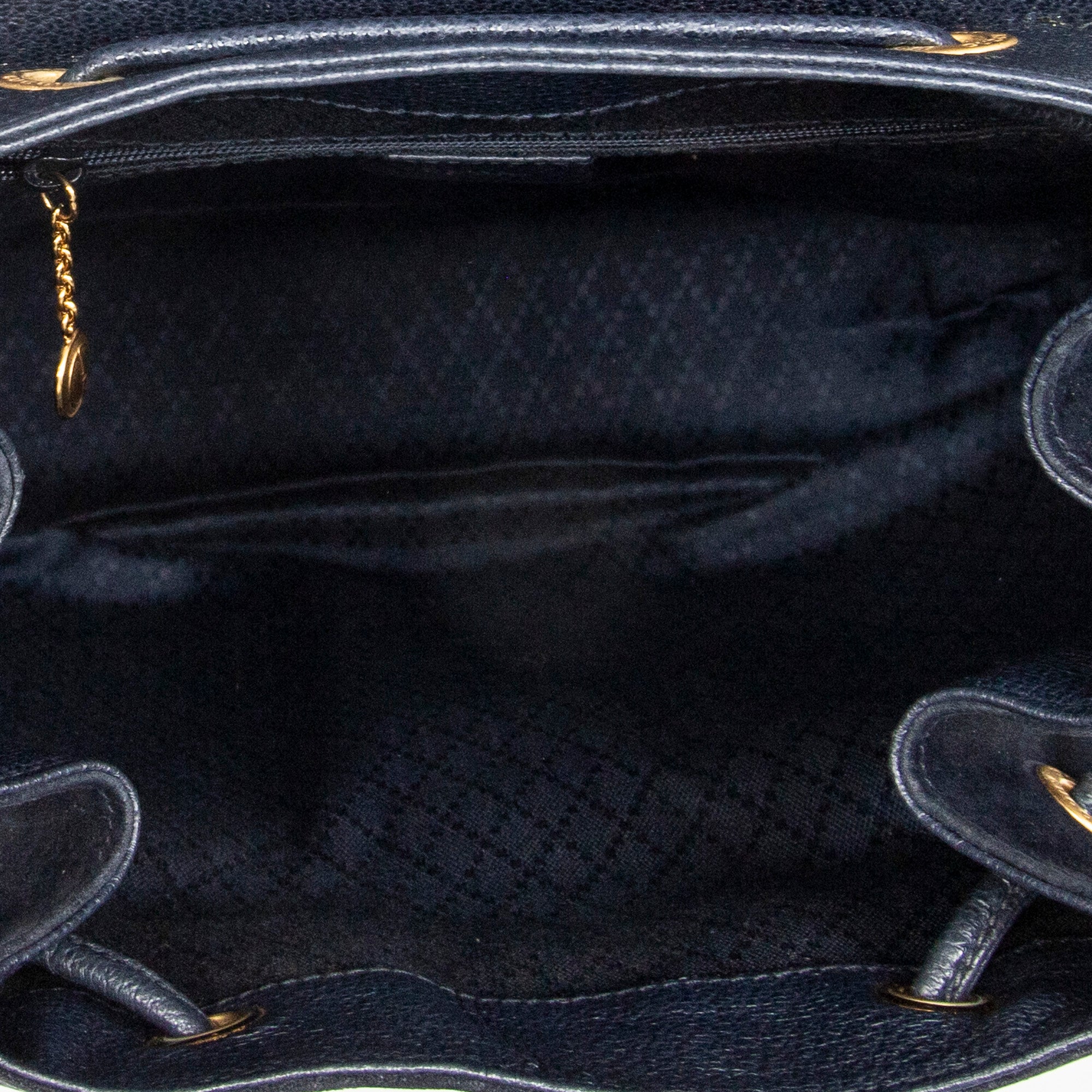 Shoulder Bag Large Bamboo Backpack Navy Suede Leather