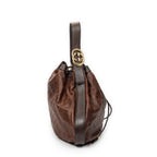 Shoulder Bag Interlocking Icon Hobo Brown Guccissima Leather