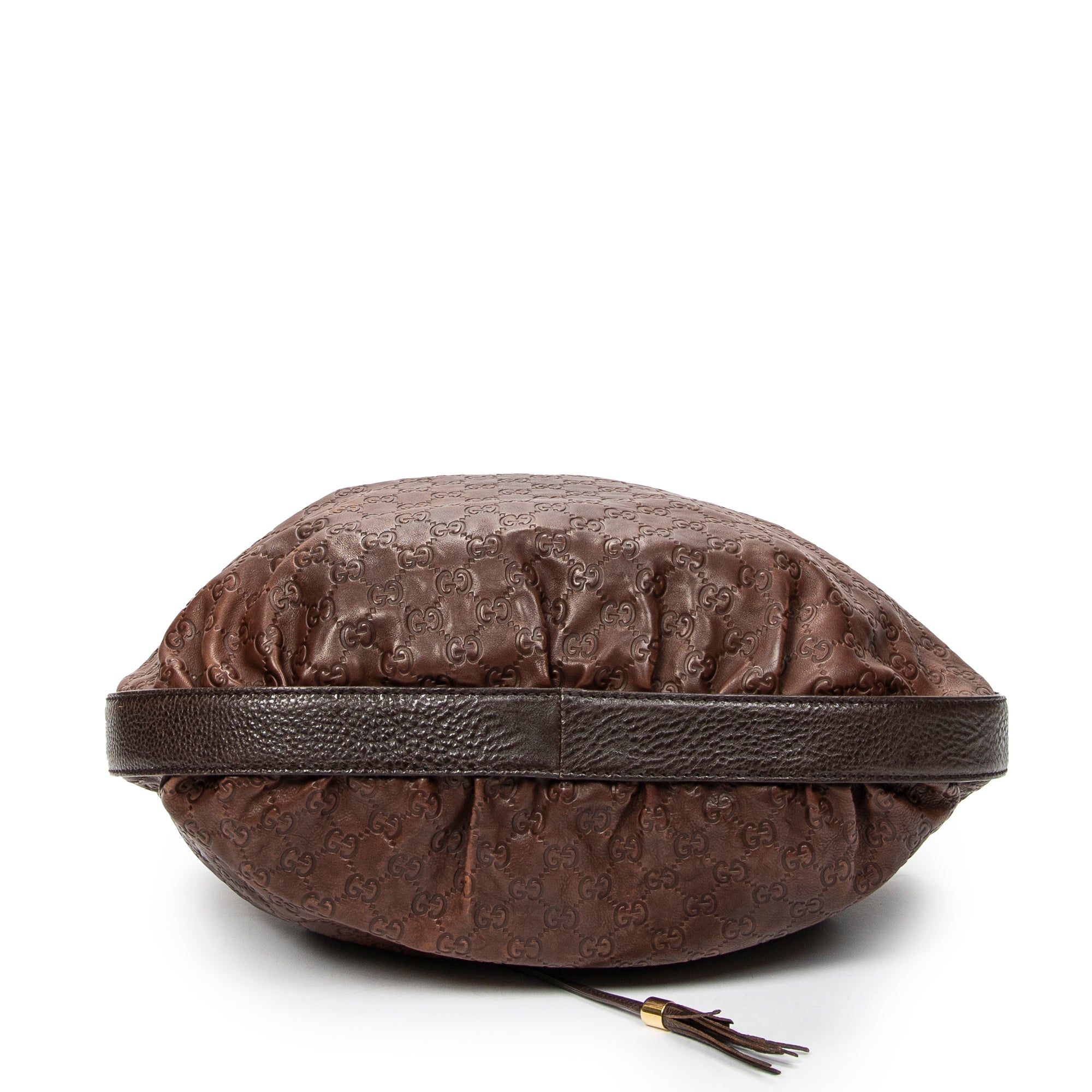 Shoulder Bag Interlocking Icon Hobo Brown Guccissima Leather