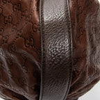 Shoulder Bag Interlocking Icon Hobo Brown Guccissima Leather