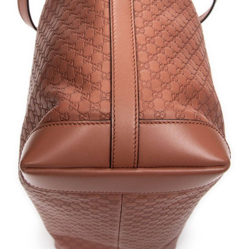 Shoulder Bag Medium Craft Tote Light Brown Microguccissima Leather