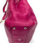 Shoulder Bag Small Bamboo Shopper Tote Magenta Grained Calfskin Leather