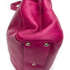 Shoulder Bag Small Bamboo Shopper Tote Magenta Grained Calfskin Leather