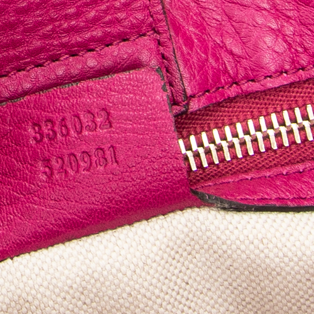 Shoulder Bag Small Bamboo Shopper Tote Magenta Grained Calfskin Leather