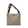 Shoulder Bag Large Square Zip Messenger Dark Brown Supreme Coated Canvas