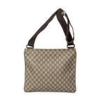 Bolso de hombro cuadrado grande con cremallera Messenger de lona revestida Supreme marrón oscuro