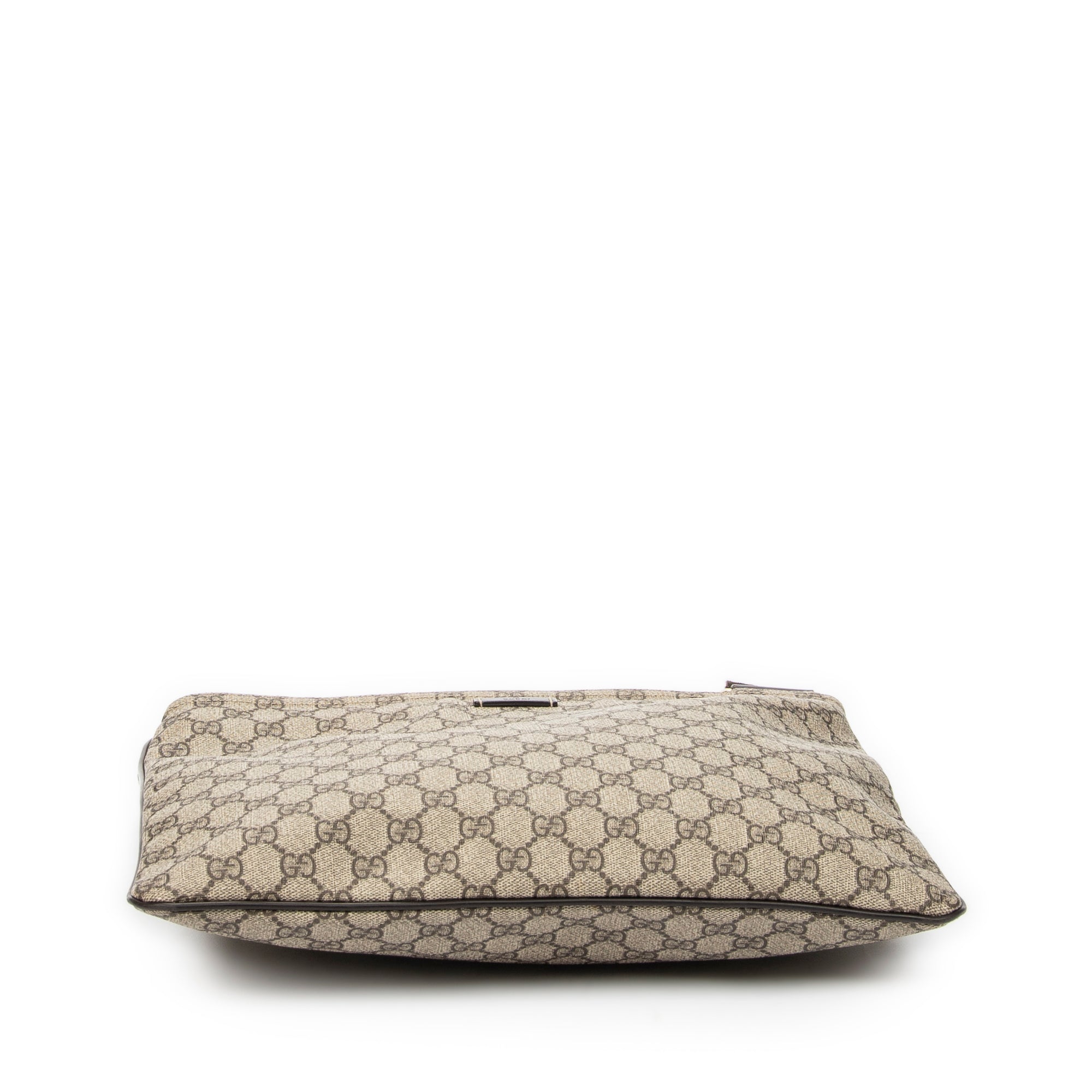 Bolso de hombro cuadrado grande con cremallera Messenger de lona revestida Supreme marrón oscuro