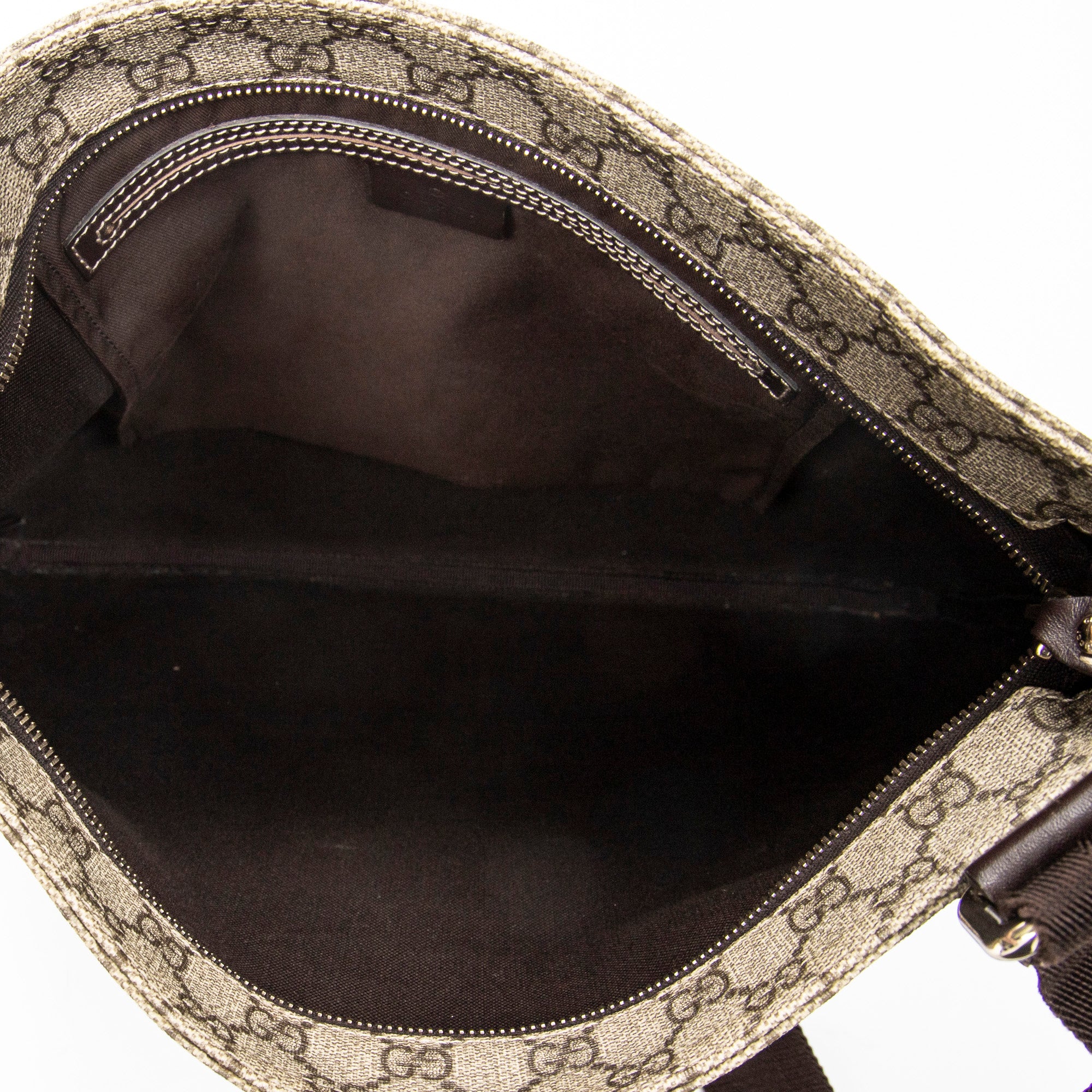 Bolso de hombro cuadrado grande con cremallera Messenger de lona revestida Supreme marrón oscuro