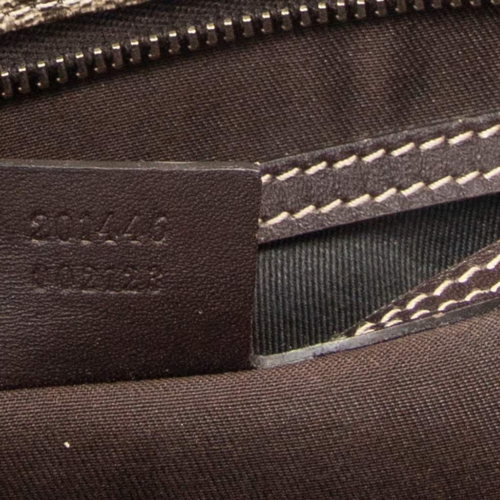 Shoulder Bag Large Square Zip Messenger Dark Brown Supreme Coated Canvas