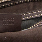 Shoulder Bag Large Square Zip Messenger Dark Brown Supreme Coated Canvas