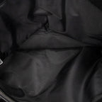 Shoulder Bag Side Pocket Rectangular Tote Black Nylon Canvas