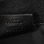 Shoulder Bag Side Pocket Rectangular Tote Black Nylon Canvas
