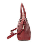 Shoulder Bag Convertible Satchel Red Microguccissima Leather