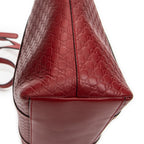 Shoulder Bag Convertible Satchel Red Microguccissima Leather