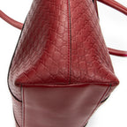 Shoulder Bag Convertible Satchel Red Microguccissima Leather
