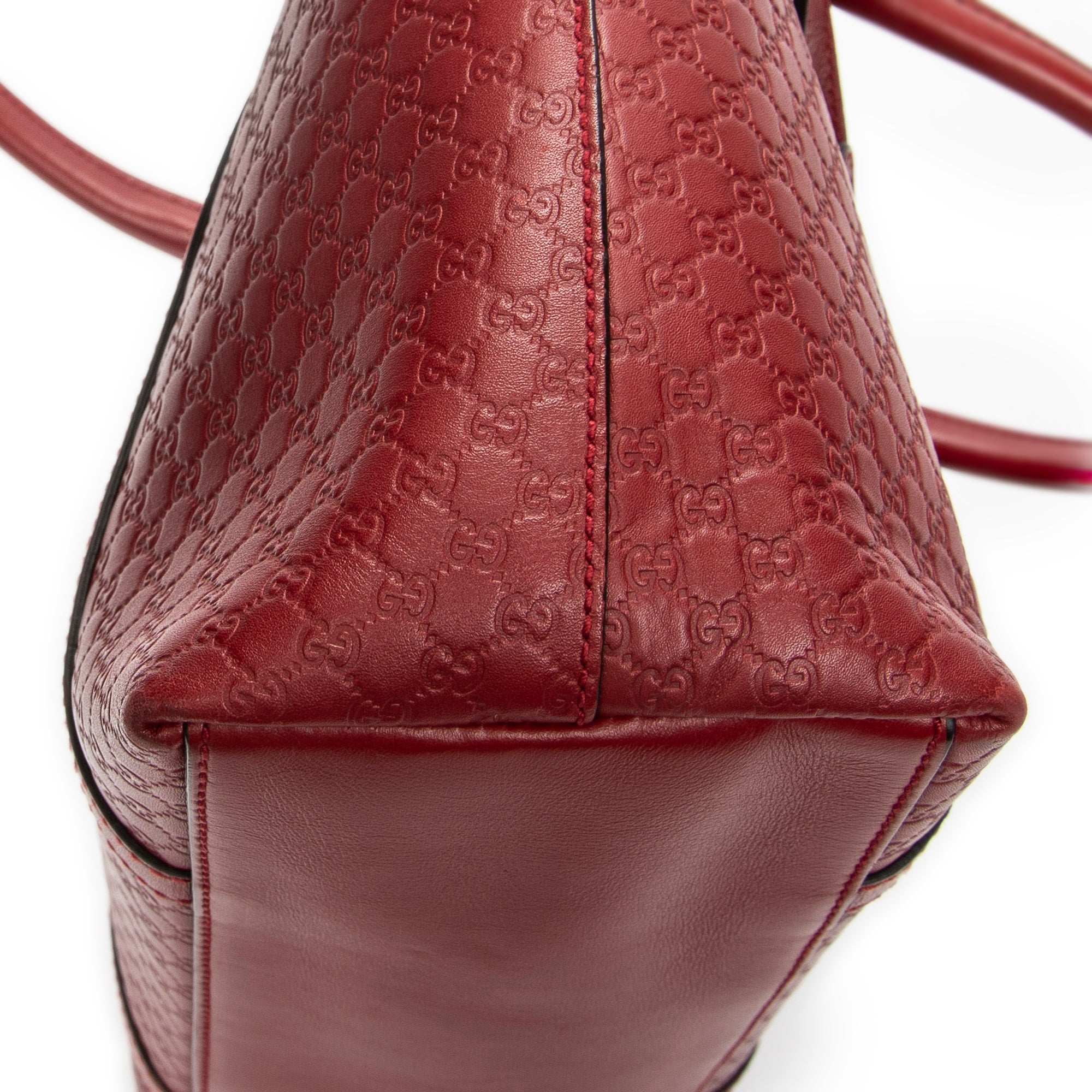 Shoulder Bag Convertible Satchel Red Microguccissima Leather
