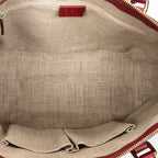 Shoulder Bag Convertible Satchel Red Microguccissima Leather