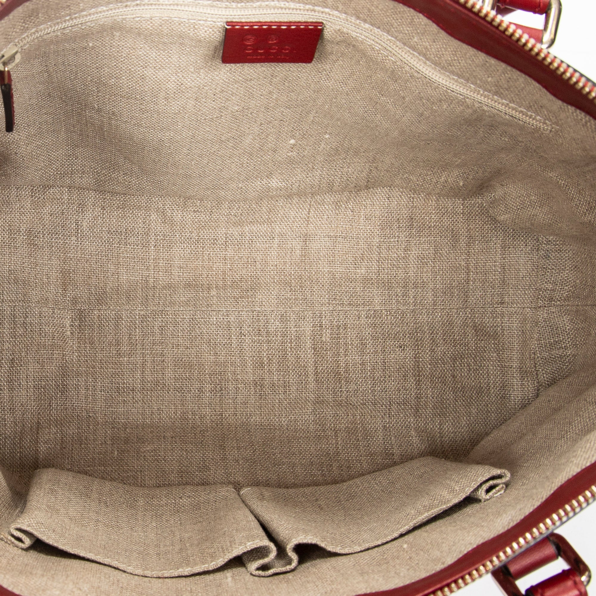 Shoulder Bag Convertible Satchel Red Microguccissima Leather