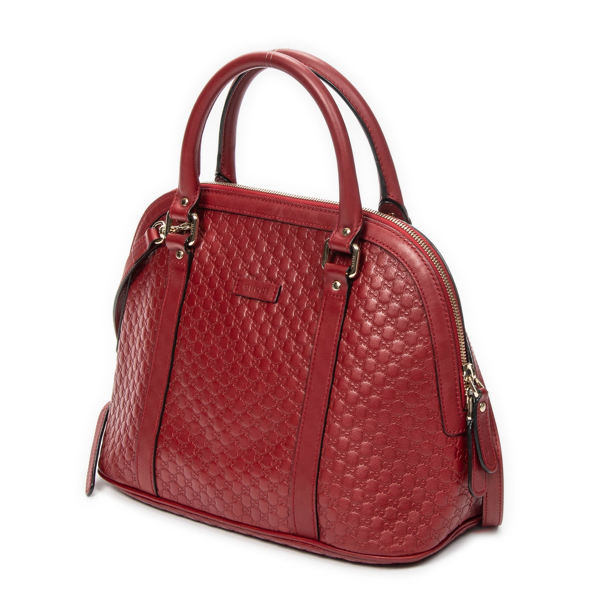 Shoulder Bag Medium Dome Tote Red Microguccissima Leather