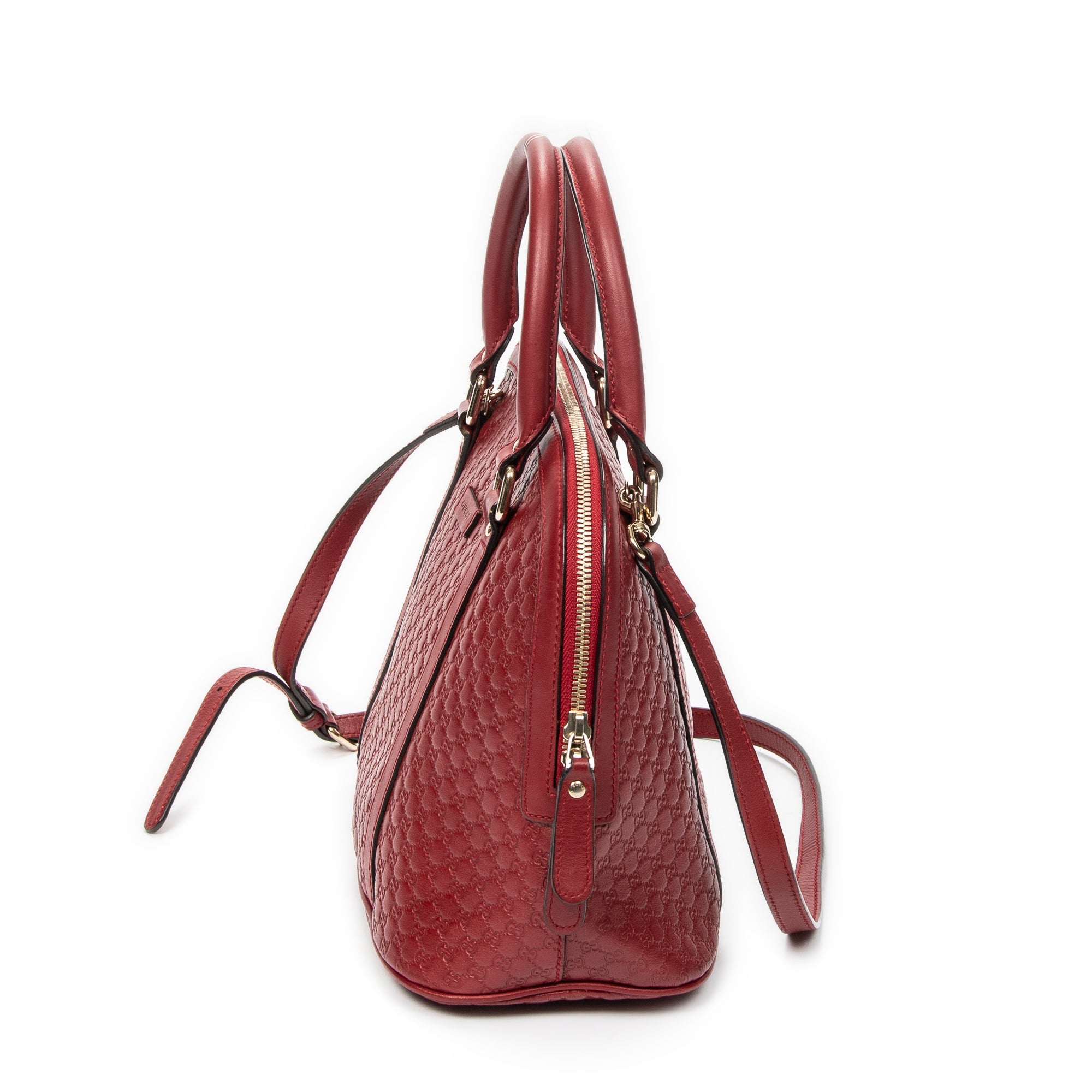 Shoulder Bag Medium Dome Tote Red Microguccissima Leather