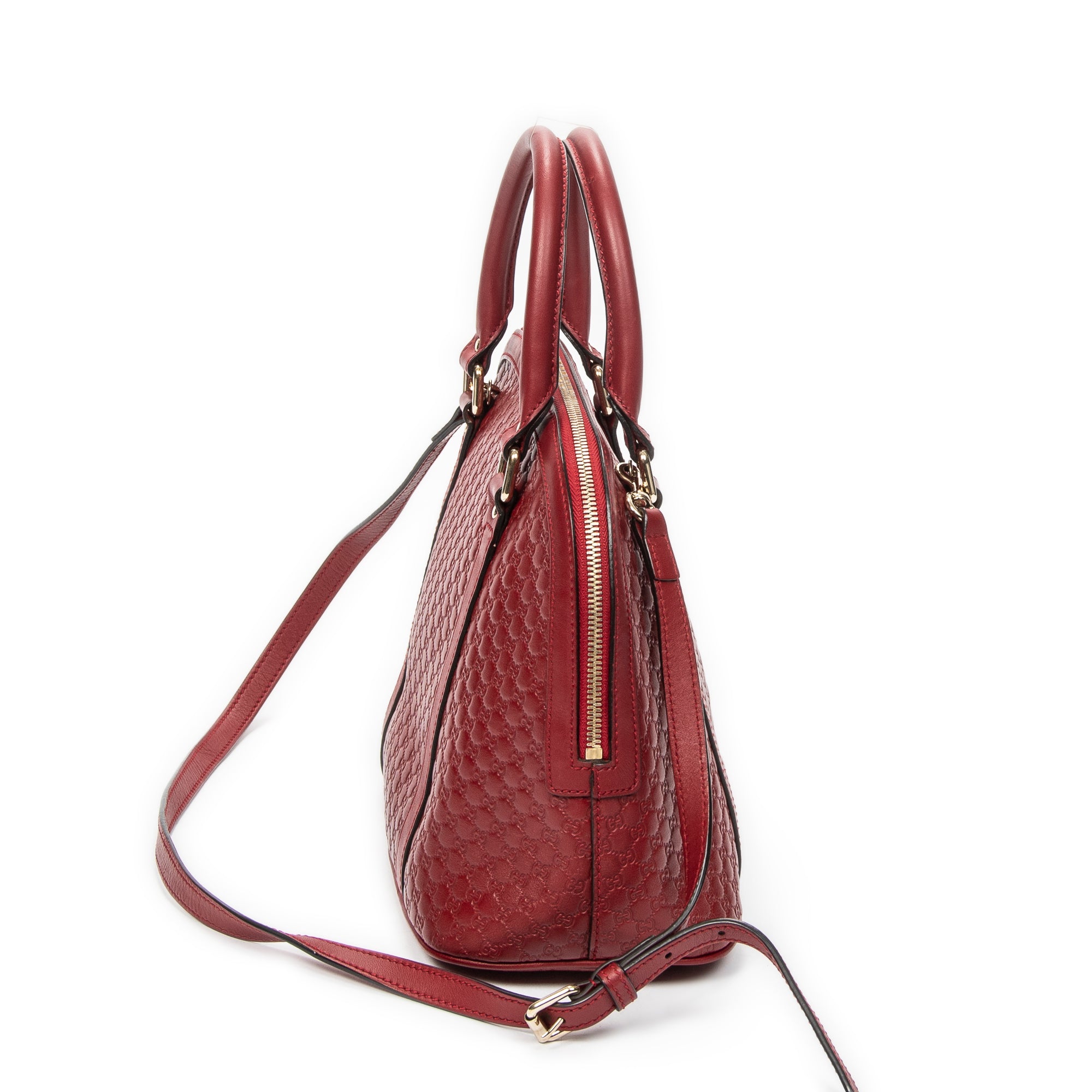 Shoulder Bag Medium Dome Tote Red Microguccissima Leather