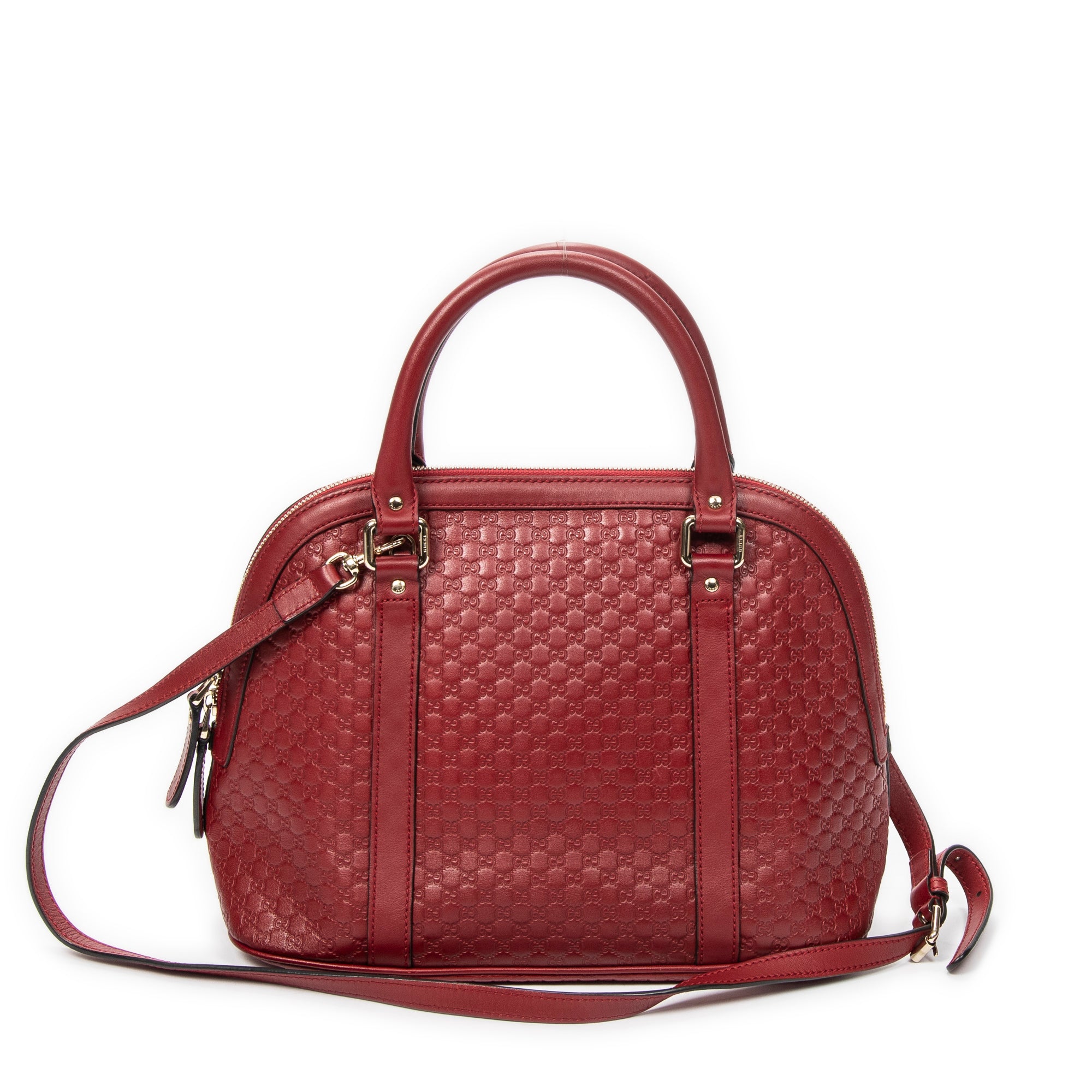 Shoulder Bag Medium Dome Tote Red Microguccissima Leather