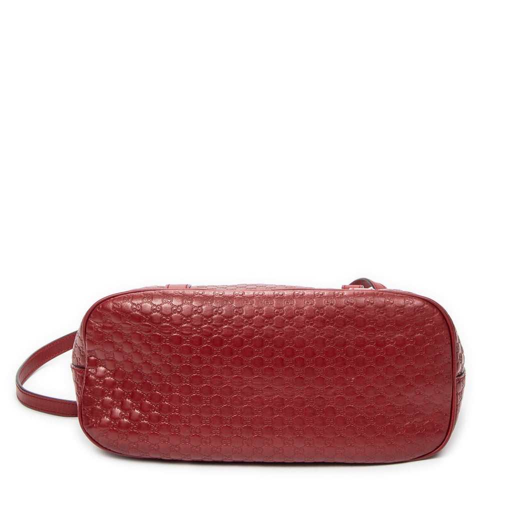 Shoulder Bag Medium Dome Tote Red Microguccissima Leather