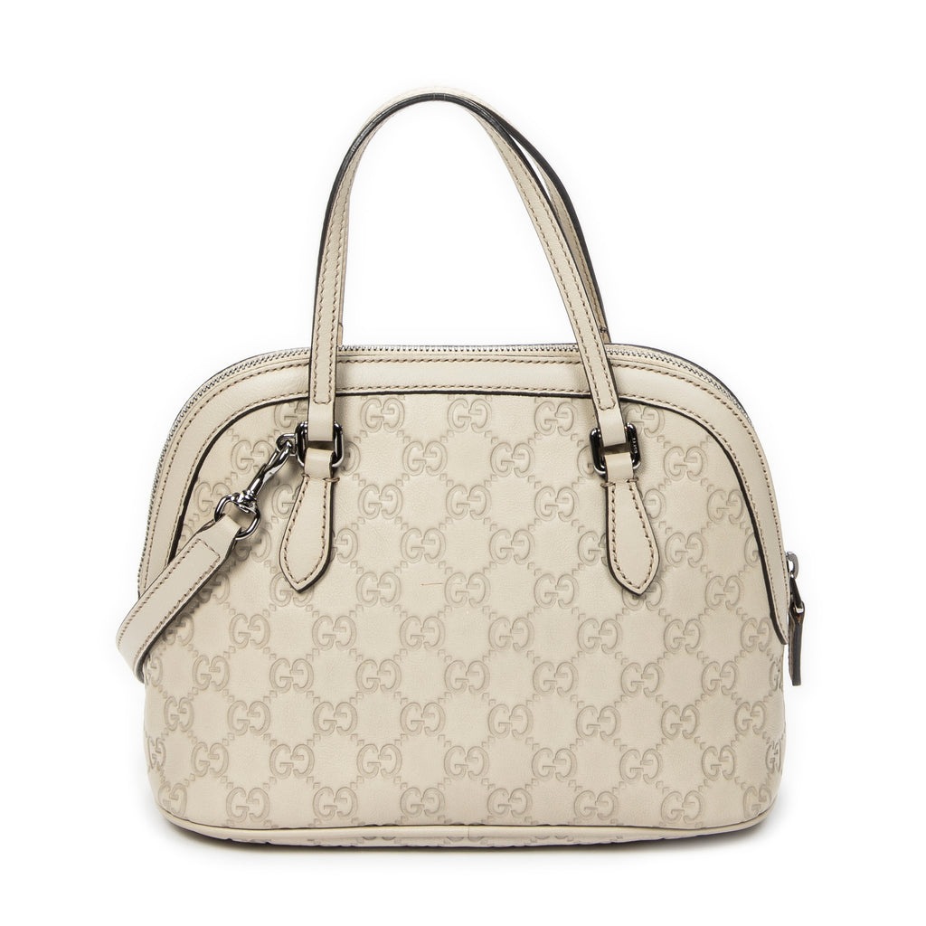 Shoulder Bag Mini Dome Crossbody Ivory Guccissima Leather
