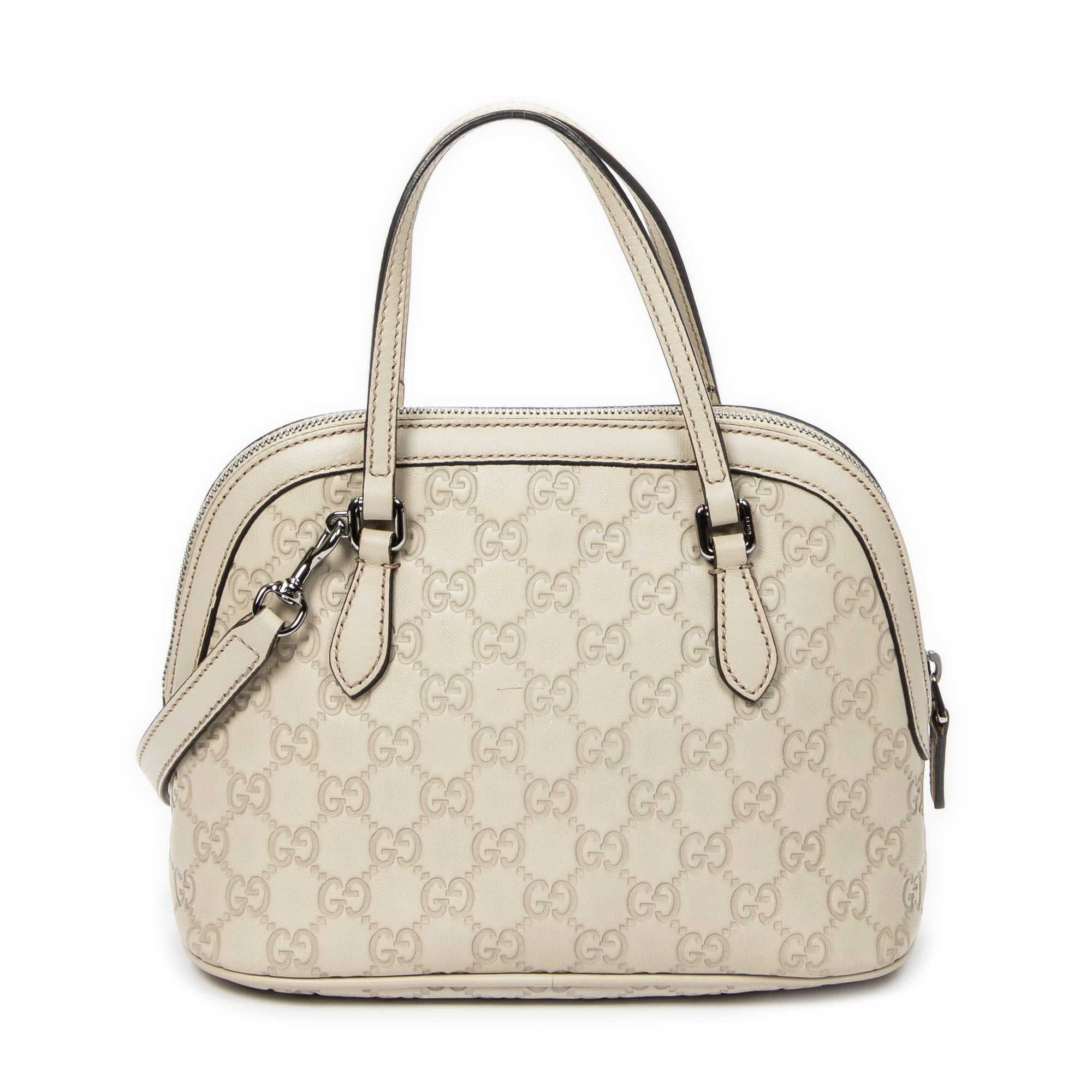 Shoulder Bag Mini Dome Crossbody Ivory Guccissima Leather