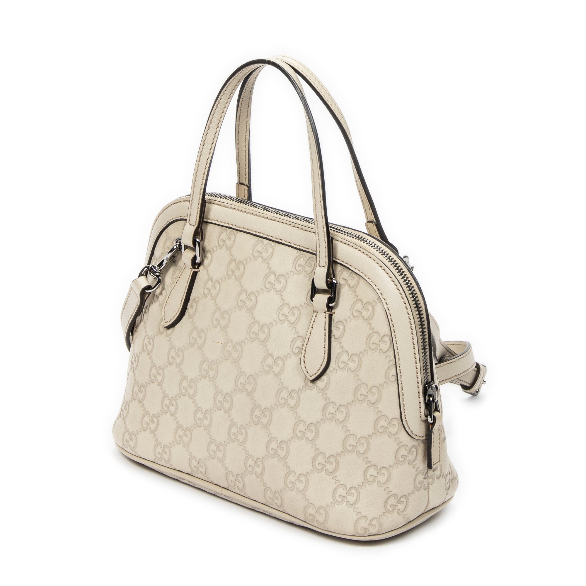 Shoulder Bag Mini Dome Crossbody Ivory Guccissima Leather