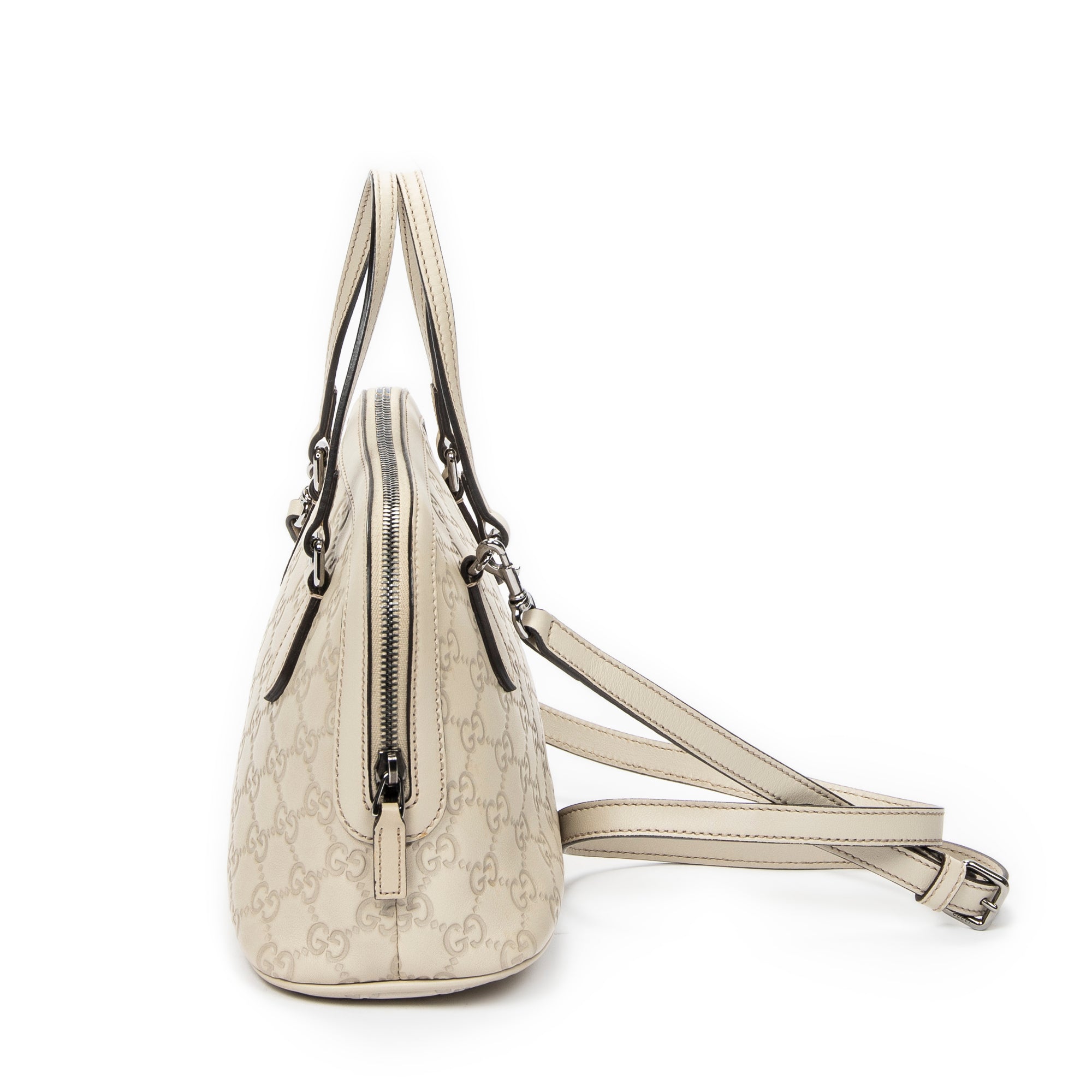 Shoulder Bag Mini Dome Crossbody Ivory Guccissima Leather