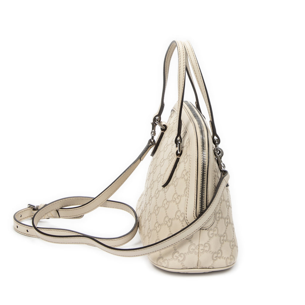 Shoulder Bag Mini Dome Crossbody Ivory Guccissima Leather