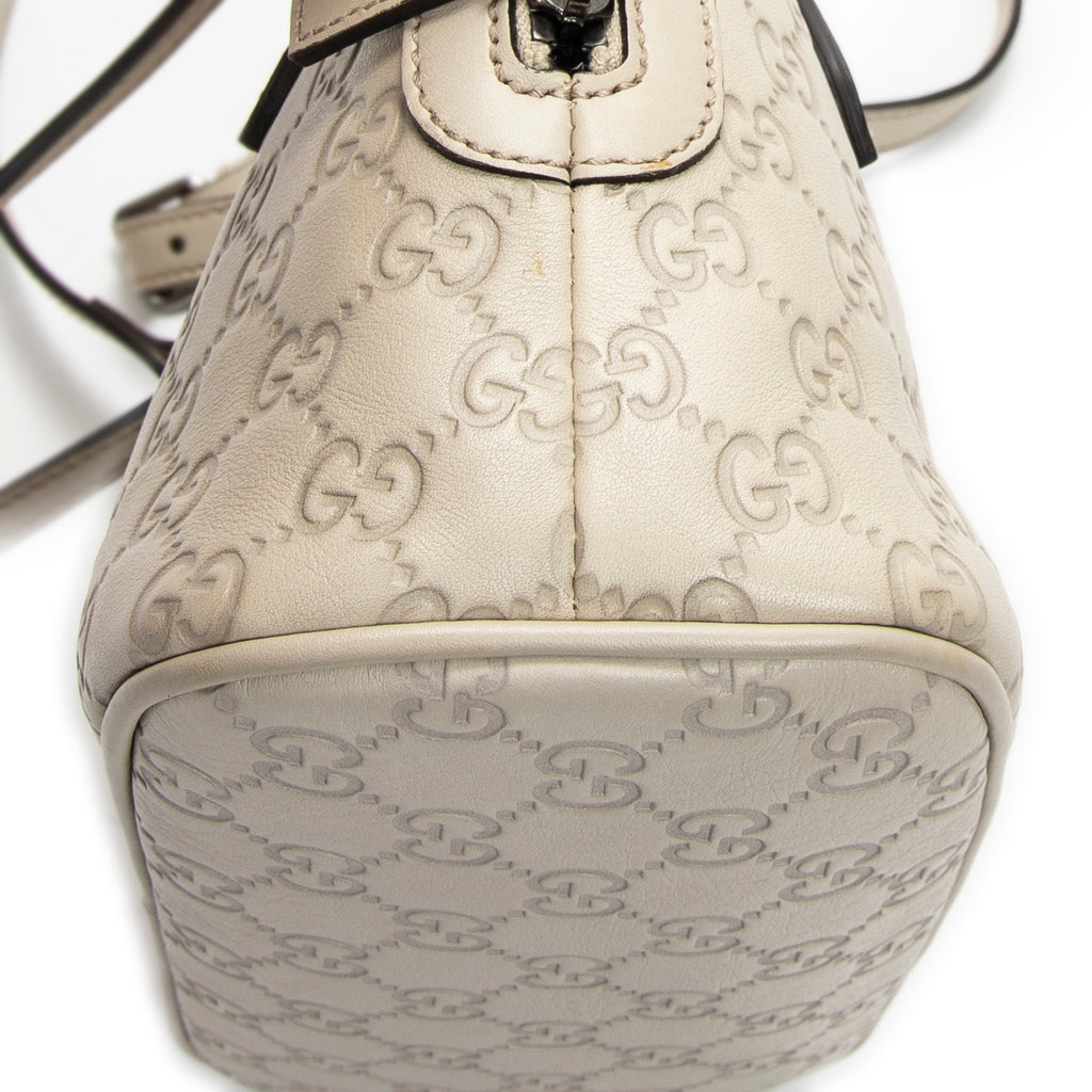 Shoulder Bag Mini Dome Crossbody Ivory Guccissima Leather