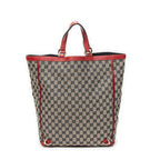 Handbag Abbey D-Ring Vertical Tote Red Monogrammed Canvas