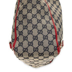 Handbag Abbey D-Ring Vertical Tote Red Monogrammed Canvas